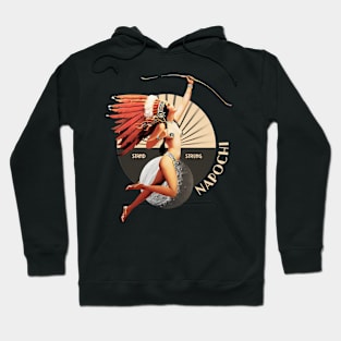 Napochi 1920's Art Deco Indian Moon Pin Up Girl Retro Stand Strong Hoodie